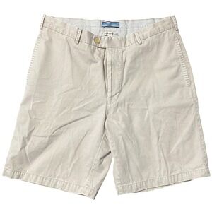 Peter Millar Mens 36 Khaki Pima Cotton Flat Front Chino Golf Shorts MC00B31 Tan